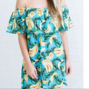 Show Me Your MuMu Banana off the Shoulder Dress